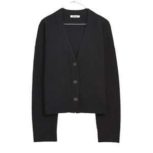 Madewell V-Neck Slim Cardigan Sweater in True Black XXS